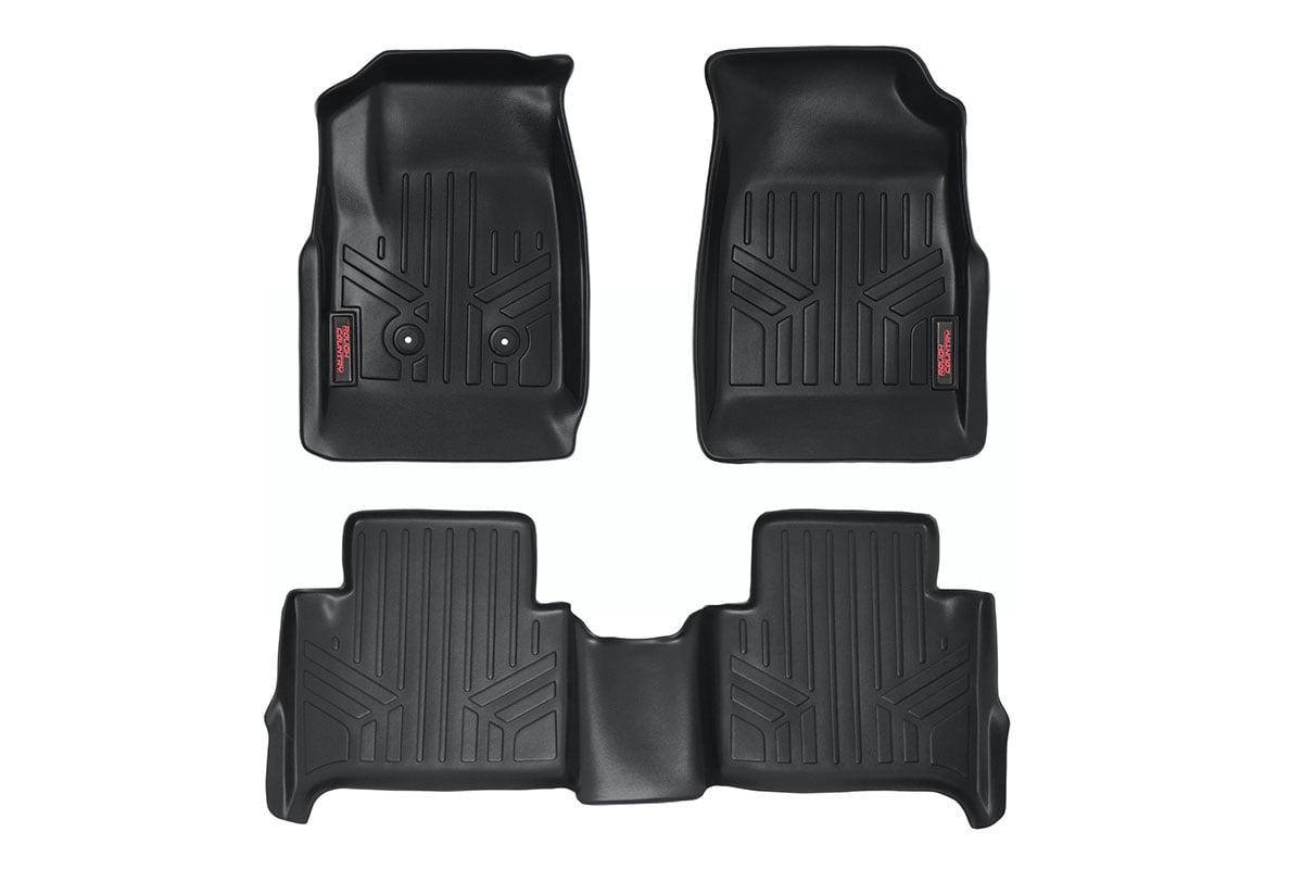 Chevrolet Colorado Floor Mats - Front + Rear - Rough Country - Crew - '15-'22